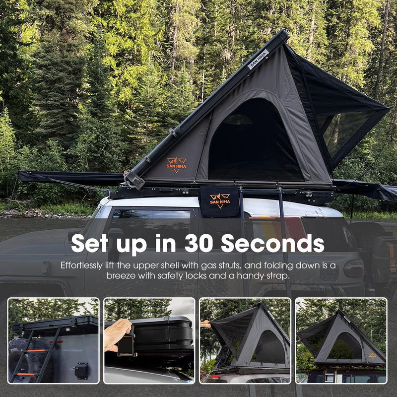 San Hima Kalbarri Lite Rooftop Tent Hardshell With Ladder Grey Camping 4WD 4x4