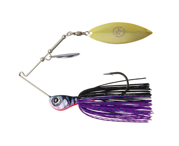TT Lures 3/8oz Tornado+ Tandem Blade Spinnerbait Lure - PURPLE BLACK