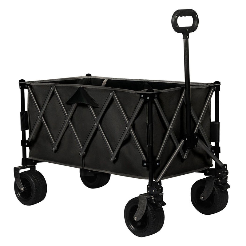 Lambu Folding Trolley Wagon Cart Outdoor Camping Shopping Beach Cart Black