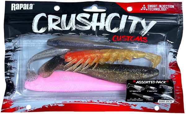 5 Pack of Assorted Rapala Crush City Soft Plastic Lures - Limited Edition