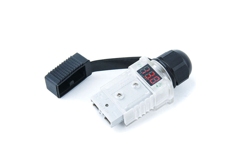50A Anderson Plug Voltmeter Clear Cover With Voltage Display Black
