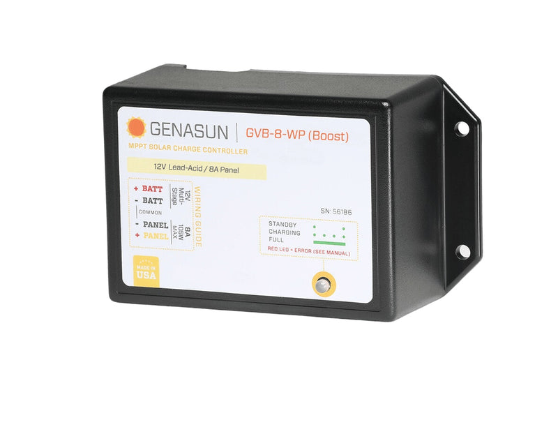 Genasun 8A MPPT 12V Voltage Boost (Lead-Acid) - Waterproof Solar Charge Controller