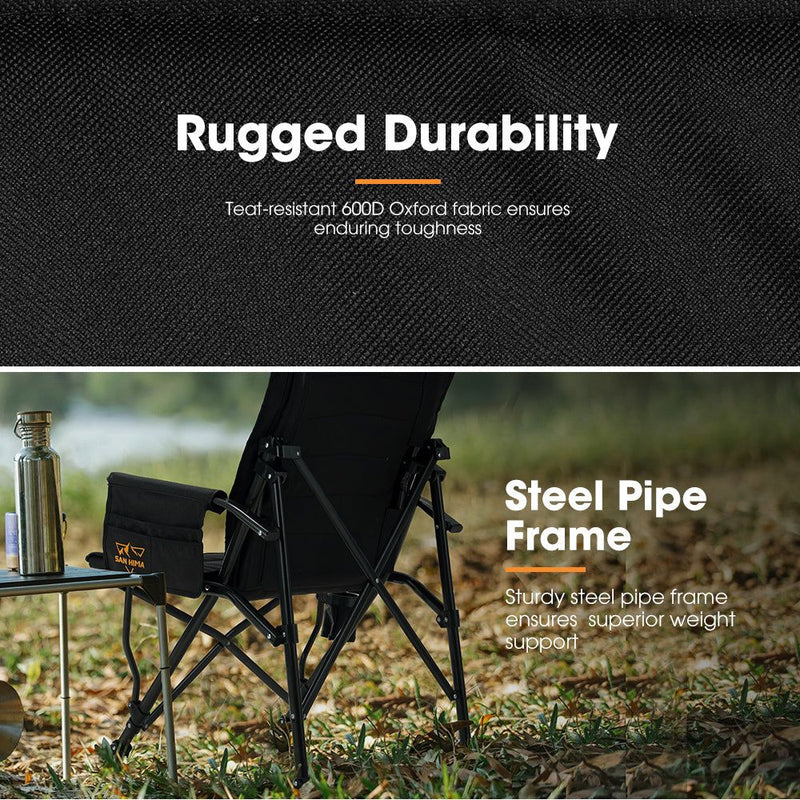 San Hima Luxury Folding Camping Chair Portable Outdoor Thick Padding With Storage Bag