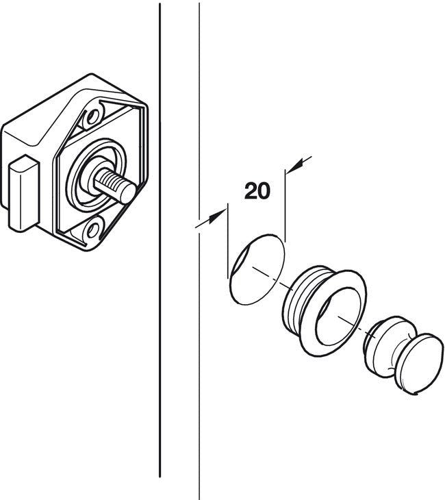 Mini Push Button Catch - Matte Nickel
