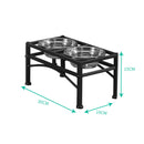 Pawz Dual Elevated Raised Pet Dog Feeder Bowl Stainless-Steel Food Water Stand