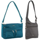 2pc Pierre Cardin Anti-Theft Crossbody Bag Set - Turquoise & Grey (Slash Proof)