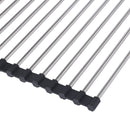 Toque Stainless-Steel Dish Drying Rack Over Sink Kitchen Foldable RollUp Mat