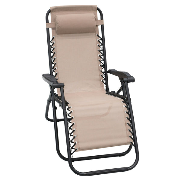 Wallaroo Zero Gravity Reclining Deck Camping Chair - Beige