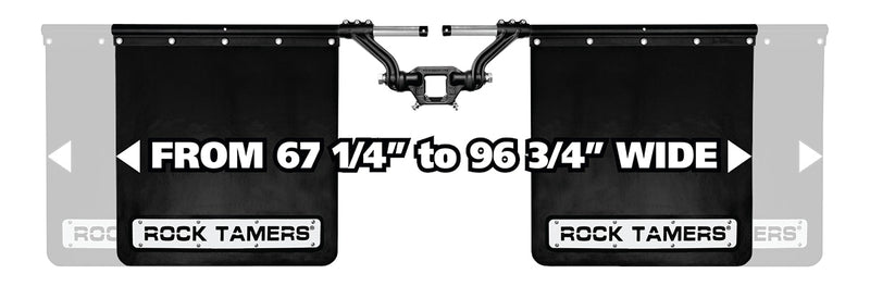 Rock Tamers 2” Hub Mudflap System Matte Black/Stainless Steel Trim Plates