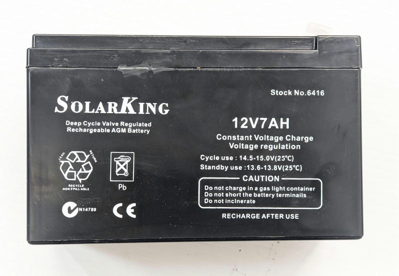 SolarKing 12V7AH Deep Cycle Valve Regulated Rechargeable AGM Battery