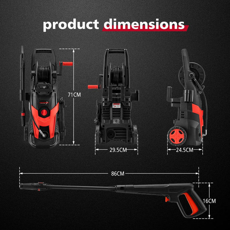 2700W Peak High Pressure Washer Cleaner 5M Hose