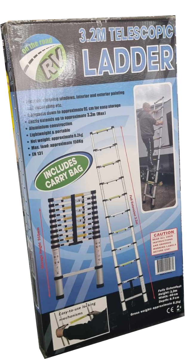 On The Road Aluminium Telescopic Ladder 3.2m