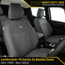 Razorback 4x4 XP7 Heavy Duty Canvas 2x Front Seat Covers suitable for a Toyota Landcruiser 76 Series (Made to Order)