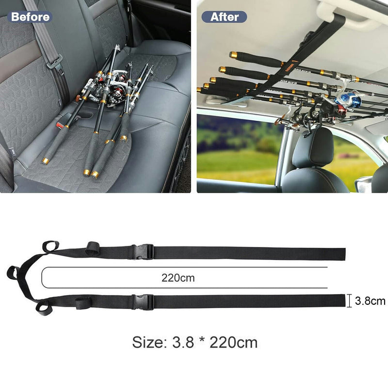 2x Car Fishing Rod Straps