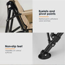 San Hima Folding Camping Chair Portable Outdoor Thick Padding Recliner Khaki