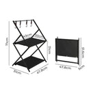 Levede Camping Shelves Portable Organiser Rack Holder Foldable BBQ Picnic Table