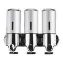 Traderight Group  3 Bottles Bathroom Shower Soap Dispenser Shampoo Gel Pump Wall 1500ml Silver