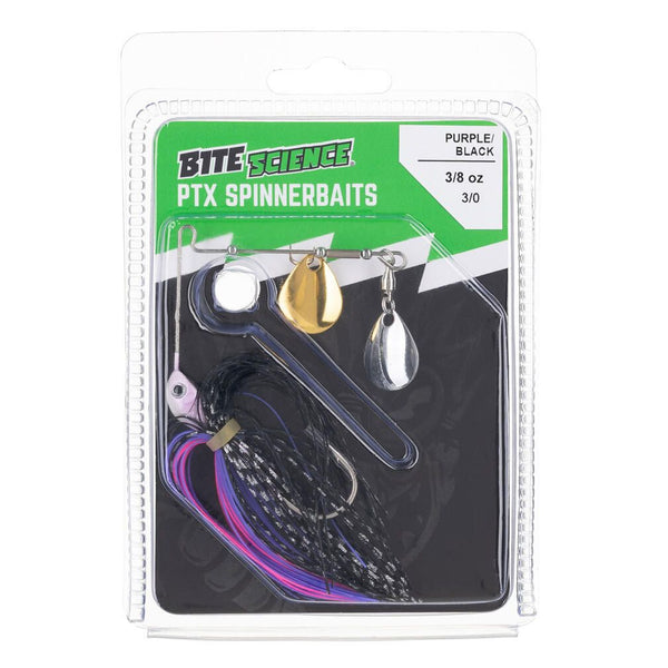 Bite Science 3/8oz PTX Spinnerbait Lure - Purple/Black