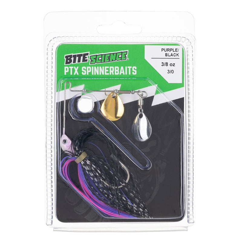Bite Science 3/8oz PTX Spinnerbait Lure - Purple/Black