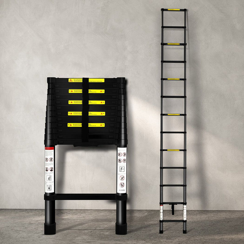 Traderight Multipurpose Step Ladder Telescopic Aluminium Extension Platform 3.8m