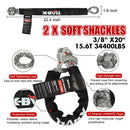 X-BULL 4X4 Recovery Kit: Kinetic Rope, Snatch Strap, Winch Damper 13Pcs