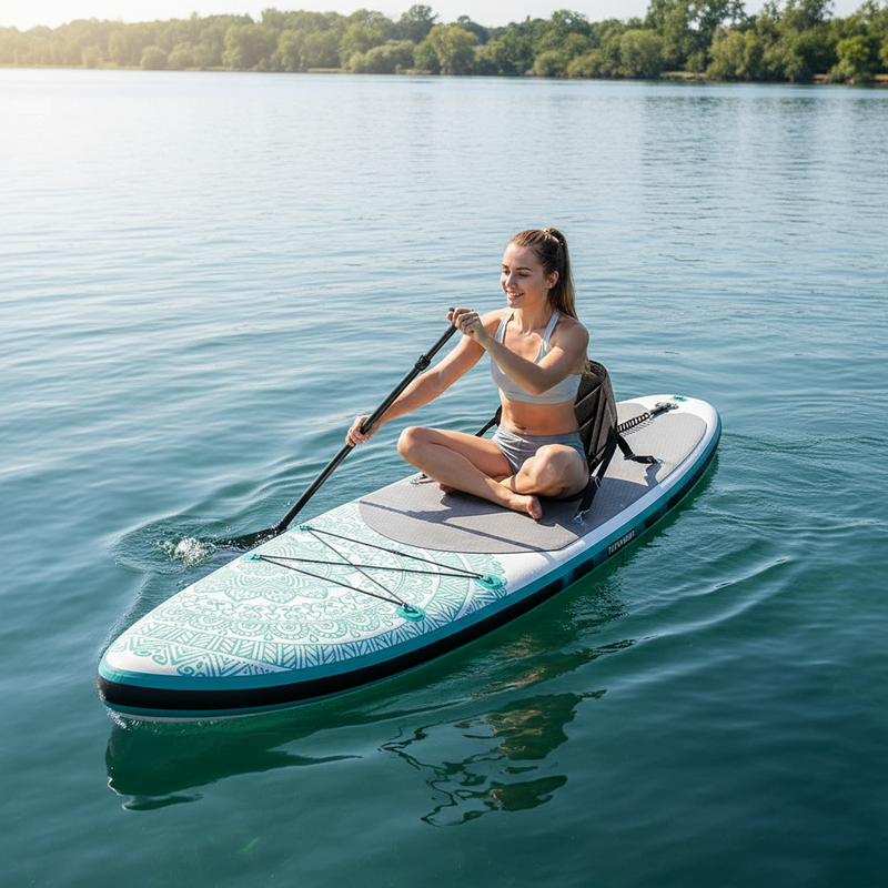 Inflatable Stand Up Paddle Board – With Kayak Seat, Pump & Paddle
