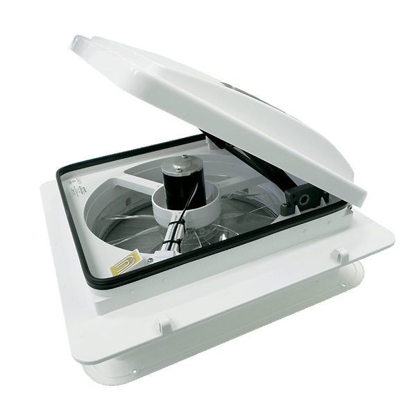 MaxxFan Plus with Thermostat, Power Lift, Rain Sensor and Remote