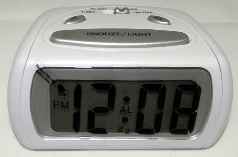 LCD Alarm Clock WHITE