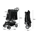 Pawz 4 Wheels Pet Stroller Dog Cat Cage Puppy Pushchair Travel Walk Carrier Pram