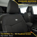 Nissan Patrol Y62 Ti-L (MY24 - No Headrest Screen) GP4 Neoprene 2x Front Seat Covers