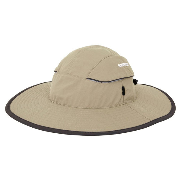 Shimano Wide Brim Fishing Hat with Draw String - UPF 50+ Sun Protection