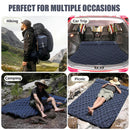 Inflatable  Sleeping Pad Air Mattress with Built-in Pillow Pump Navy Blue