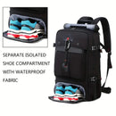 50L Large Capacity Waterproof Hiking Backpack with Shoe Compartment - Black