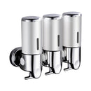 Traderight Group  3 Bottles Bathroom Shower Soap Dispenser Shampoo Gel Pump Wall 1500ml Silver