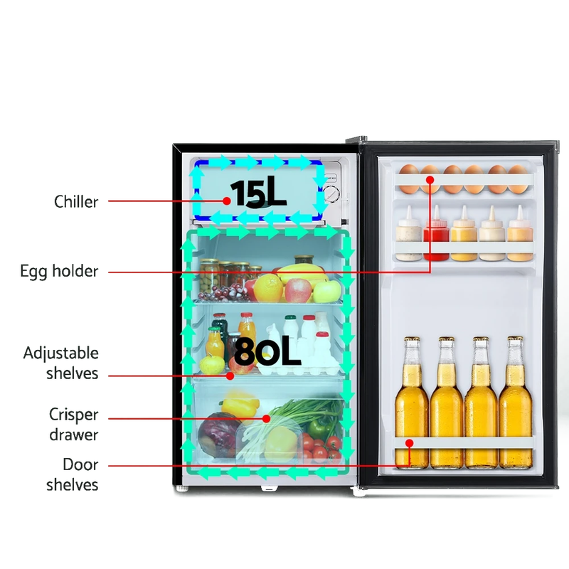 Upright Caravan Fridge 12V/24V/240V