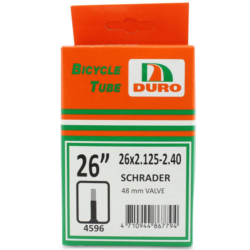 Duro 26" x 2.125 - 2.40 Bicycle Tyre Tube for 26 Inch Bike Tyres Schrader Valve