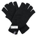 3pc Mens Black Winter Set - Fleece Balaclava, Knit Scarf & Thinsulate Gloves