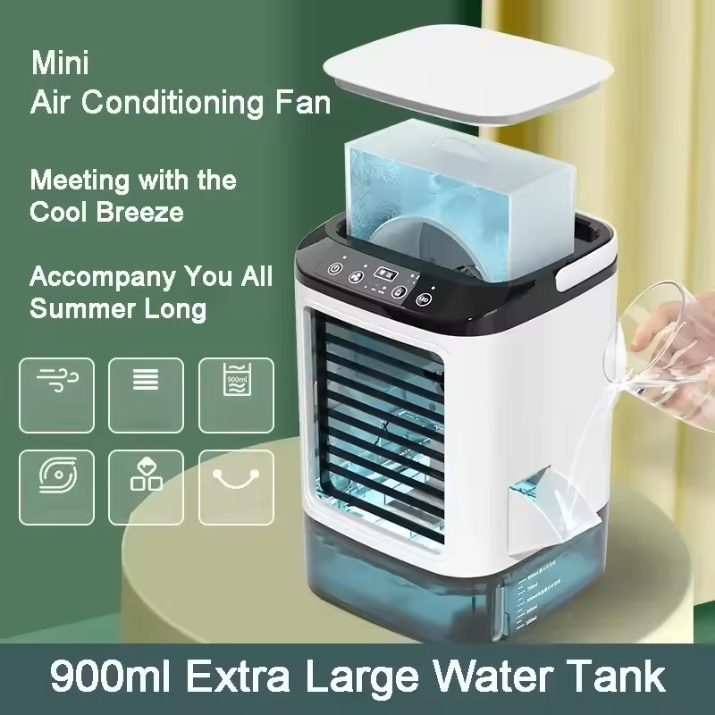 Portable Air Cooler Fan Dual Spray Ultrasonic Atomization