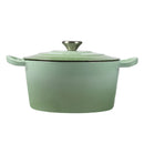 Toque Cast Iron Dutch Oven Frying Pan Enamel Casserole Pot with Lid 4L Green