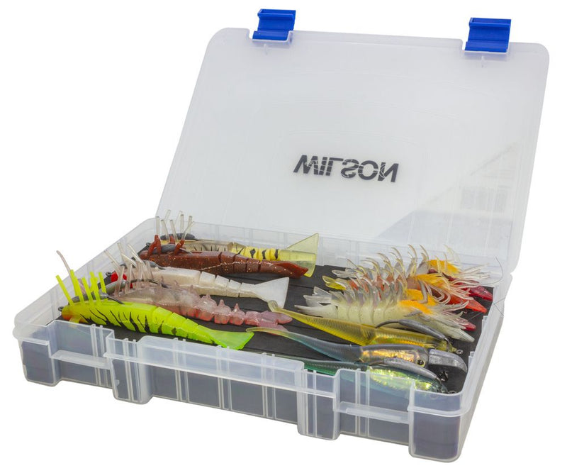 Standard Size Wilson Vibe Fishing Tackle Box with Slotted Foam Base