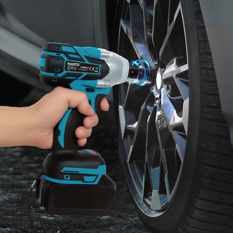 Traderight 21V Brushless Impact Wrench 1/2" Rattle Gun 2×4.0Ah Battery Kit