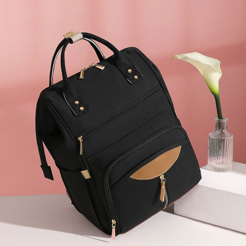 Bopeep Nappy Changing Bag Mummy Backpack Baby Diaper Bag Travel Waterproof Black