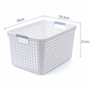 16x Plastic Storage Baskets Bulk w/ Grip Handles - 35x25.5x21cm