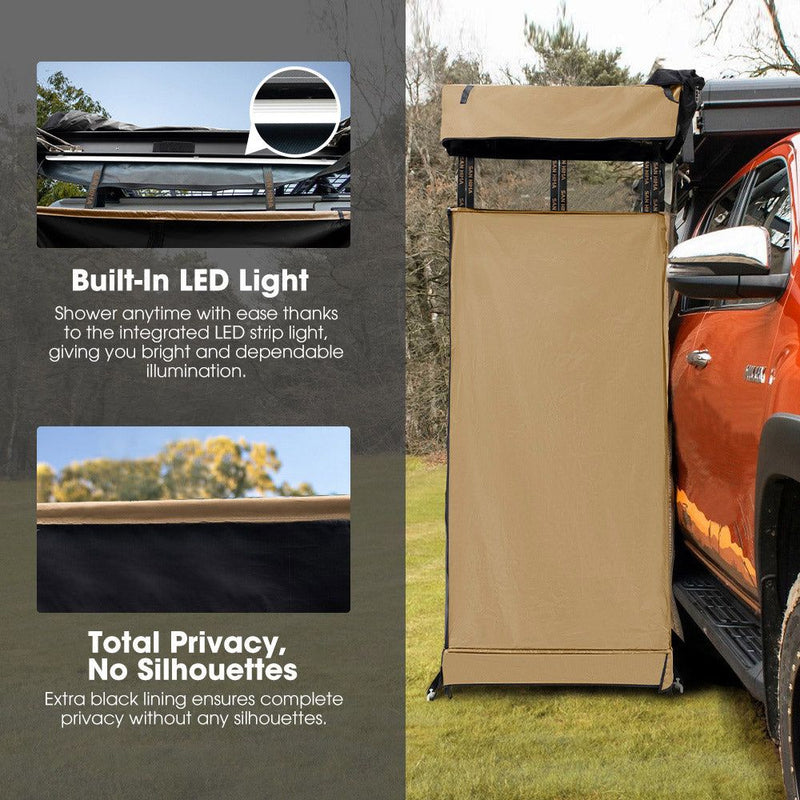 San Hima Camping Shower Tent Awning Fold-Out Brown & Camping Shower Tent Base