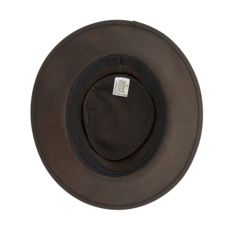 Barmah Foldaway Suede Wide Brim Bush Hat Chocolate - Sizes S-M
