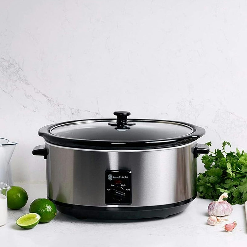 Russell Hobbs RHSC600 Electric 6L/320W Oval Slow Cooker Pot Stainless Steel SLV