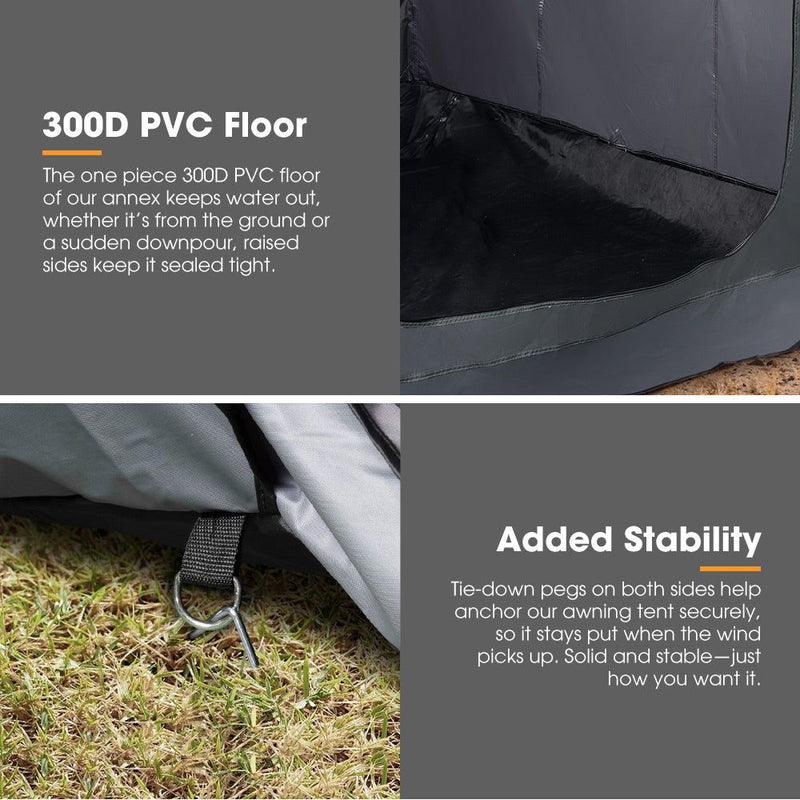 San Hima Car Side Awning 2.5x3m + Awning Tent Waterproof Portable SUV Camping Shade
