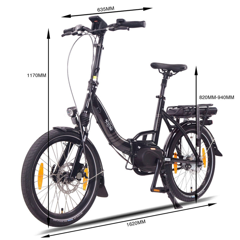 NCM Paris Max N8R Folding E-Bike, 250W-500W 36V 14Ah 504Wh Battery [Size 20"]