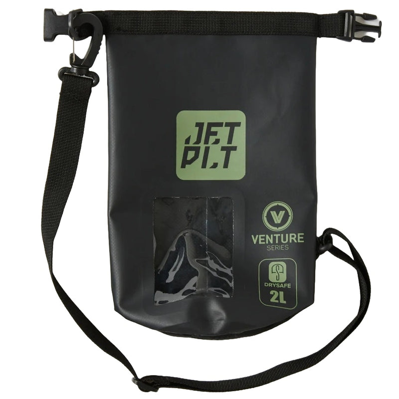 Jetpilot Venture Black 2L Roll-Top Waterproof Dry Bag with Shoulder Strap