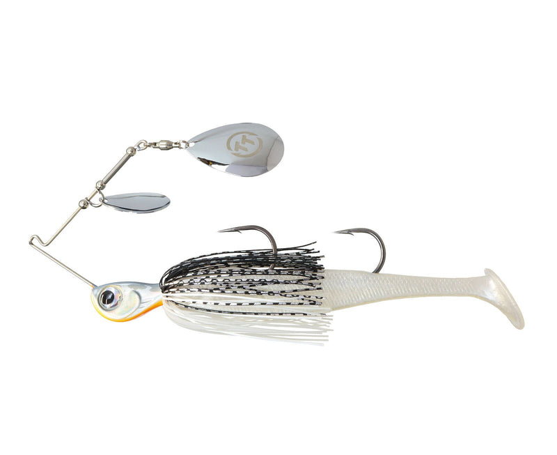 TT Lures 1oz Tornado+ Double Colorado Rigged Spinnerbait Lure - WHITE NIGHT